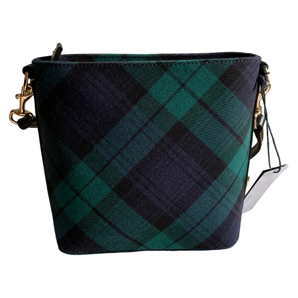 NWT DOONEY AND BOURKE Navy & Green Tartan Plaid Small Zip Crossbody Bag - Picture 7 of 9